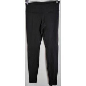 Lululemon logo Black Leggings Solid Knit Women Size 4